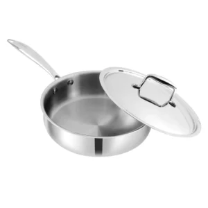 Vinod Platinium Triply Saute Pan With Lid- 24 Cm (Induction Friendly)