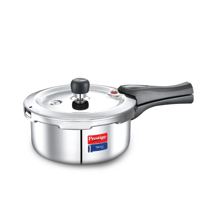 Prestige Svachh Triply Induction Base Outer Lid Pressure Cooker - Deep Lid, Spillage Control, 5-Year Warranty - 2 Litres