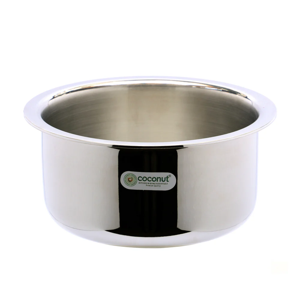 Coconut Stainless Steel Triply Tope/Cookware/serveware - 1 Unit -Thickness - 3MM, (Induction Friendly) Size: 2000ml