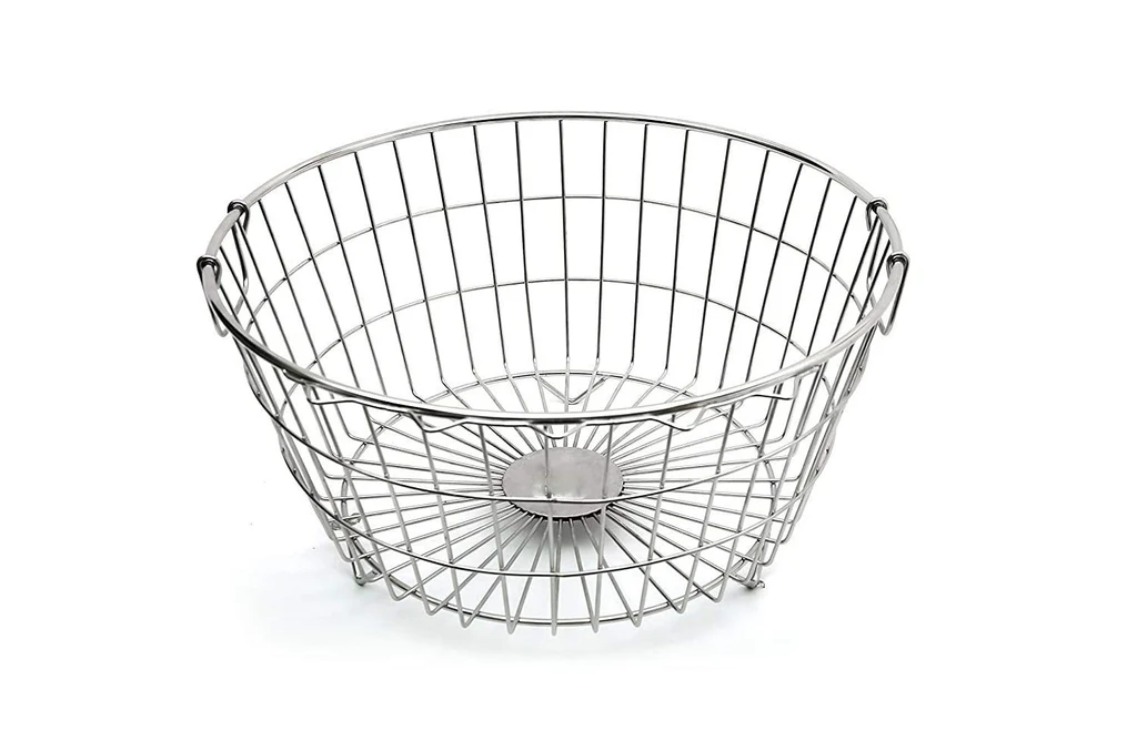 Coconut Stainless Steel - Dish Drainer | After wash Utensil Basket | Tokri | Dish Drying Rack | Must have in Kitchen | Dish Drainer with Cutlery Stand | Model - Y14 Aqua Round Tokra Size: Big