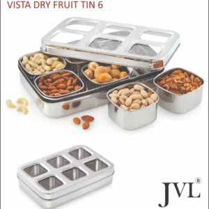 JVL Vista Dry Fruit Tin size 6 Compartments | VD-6