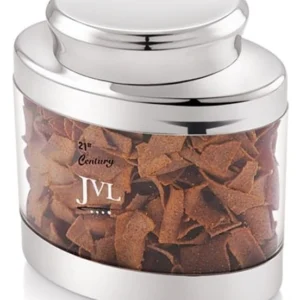 JVL Oval Canister Storage Boxes Transparent Body | For Dry Storage Only size OVC-1 | 350 ML