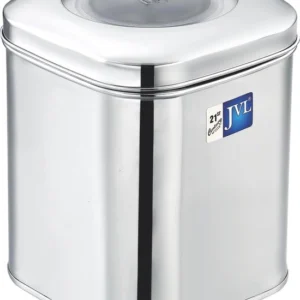 JVL Square Tin | Storage Boxes With Transparent Lid | For Dry Storage Only size SQT-0 | 2.8 Ltr
