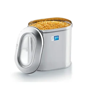 JVL Stainless Steel Capsule Tin Food Storage Container with See-Through Lid - CPT-2 (8.5 Litres)