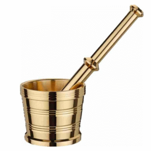 Hallmark Traditional Brass Mortar and Pestle - A Blend of Timeless Craftsmanship and Culinary Excellence - Size 1 (600 grams approx)