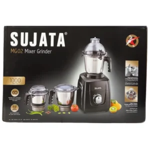 Sujata MG02 Mixer Grinder 1000W with 3 Jars - Powerful Kitchen Appliance