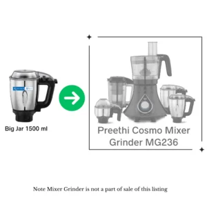 Preethi Como Mixer Grinder - Big Jar Steel 1500 ml (Fits Preethi Cosmo Mixer Only)
