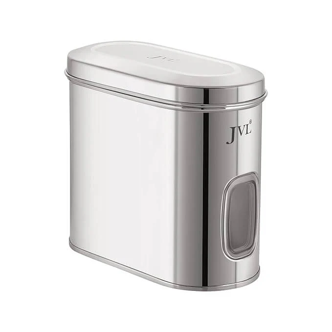 JVL Stainless Steel Kitchen Galaxy Window Storage Canister – Capsule Shape - 1250 ML (GW0)