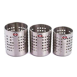 Embassy Cutlery/Stationary/Toiletry Holder, Set of 3 - Sizes 1-3 (Matt Finish, Stainless Steel)