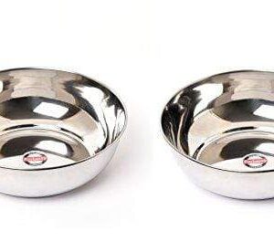Embassy Punjabi Vati/Serving Bowl, Size 11, 1400 ml, 20.5 cms (Pack of 2, Stainless Steel)