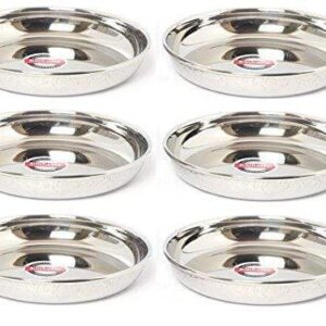 Embassy Rice Plate, Size 3, 12.5 cms (Pack of 6, Stainless Steel)