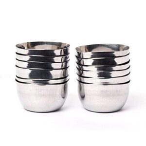 Embassy Square Deep Vati / Curry Bowl, Size 5.5, 225 ml, 9.1 cms (Pack of 12, Stainless Steel)