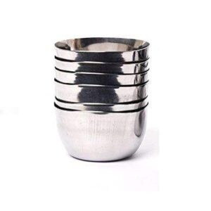 Embassy Square Deep Vati / Curry Bowl, Size 6, 250 ml, 10 cms (Pack of 6, Stainless Steel)
