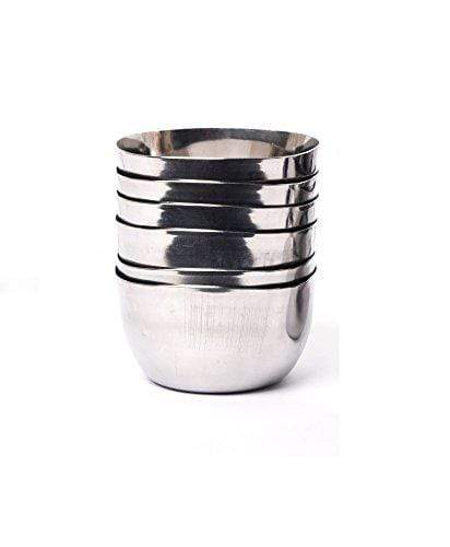 Embassy Square Deep Vati / Curry Bowl, Size 6, 250 ml, 10 cms (Pack of 6, Stainless Steel)