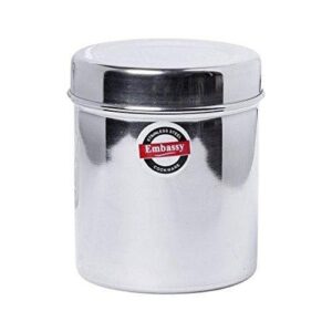 Embassy Stainless Steel Deep Dabba / Canister - Pack of 2 (750 ml each; Size 9, Small)