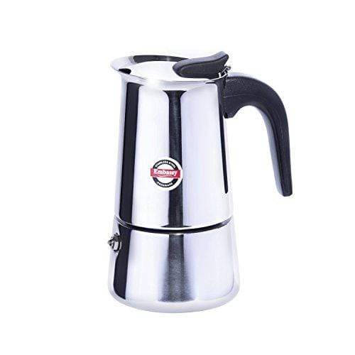 Embassy Stainless Steel Italian Stovetop Coffee Percolator/Maker, 10 Cups