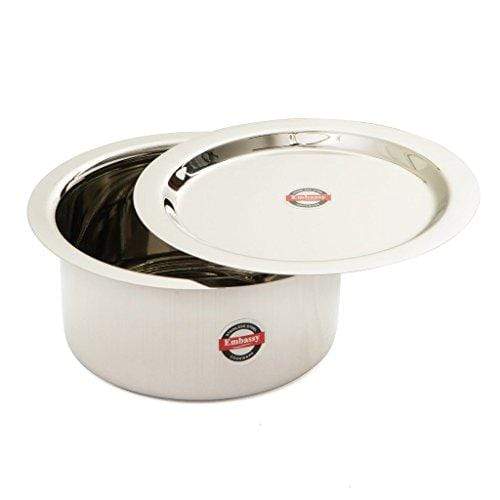 Embassy Stainless Steel Tope with Lid (Size 10) - 1000 ml