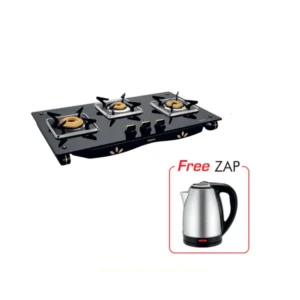 Vidiem AIR GOLD 3 Burner Gas Stove + Get a ZAP Kettle Worth Rs. 1422/- FREE