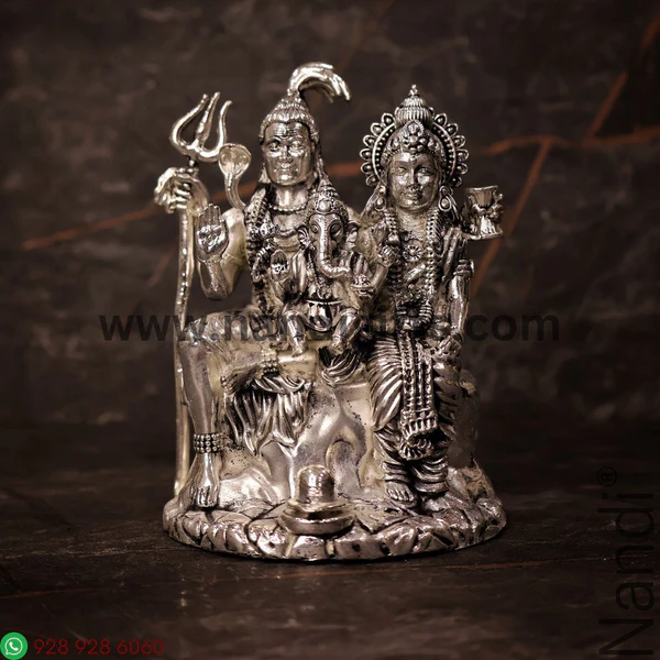 Antiq German Silver Shiv Parivar 4.5inch