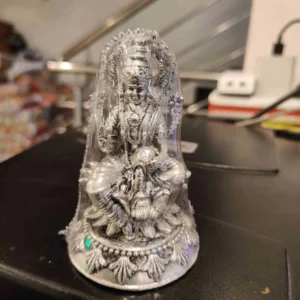 Antiq German Silver Kamal Peeta Lakshmi 3.5inch