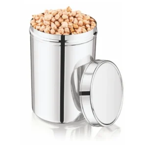Mukti Premium Stainless Steel Kitchen Storage Jar Canister for Spices & Grains - Mirror Polished - 1300 ML