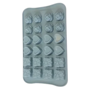 Rena Silicone Gift, Heart & Rose Chocolate Mould/ Ice Tray | 24 Holes | Non Slippery |