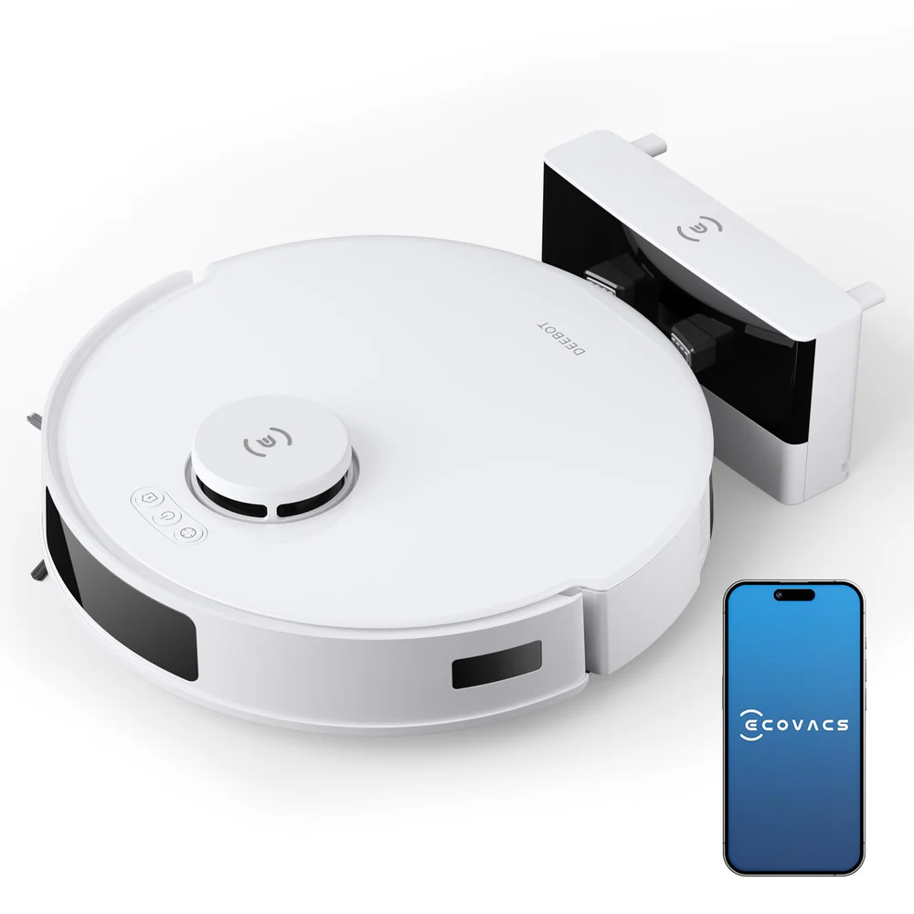 ECOVACS DEEBOT N20 PRO Robotic Vacuum Cleaner, 8000Pa Suction, Anti-Hair Tangle, Advanced Mapping Technology, Ozmo Pro Vibrating Mopping, Wet & Dry Cleaning, 5200mAh Battery, 300 Minutes Run-Time