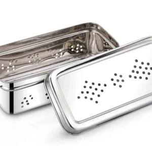 Lime Stainless Steel Fridge Container for herb, vegetable etc/Stainless Steel Herb Storage Box/FreshHerb Keeper food grade and space saving shape