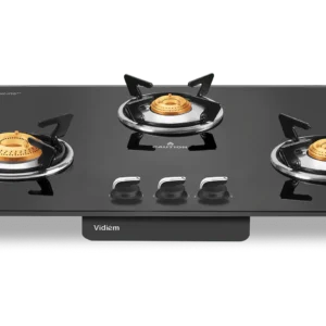 Vidiem Air Silver Glasstop 3 Burners, Manual Ignition