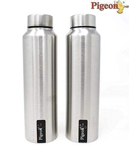 Pigeon Stainless Steel Fridge Water Bottle 1000Ml, 2Pc, Matt Finish