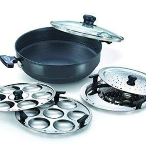 Prestige Aluminum Multi Kadai, 3 Litres/280mm, Black