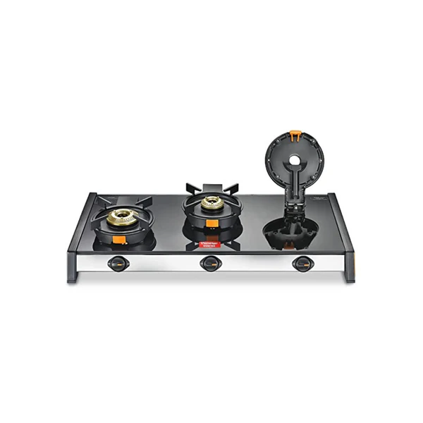 Prestige Svachh GTSV-02 Glass top, 3 Burner, With Liftable Burner Set