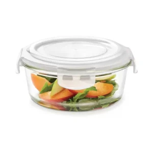 Borosil Klip-N-Store Round Glass Container for Container - 400 ml