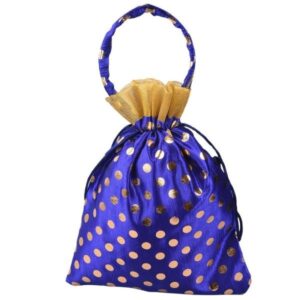 Dotted Bag With Handle Blue 1pc