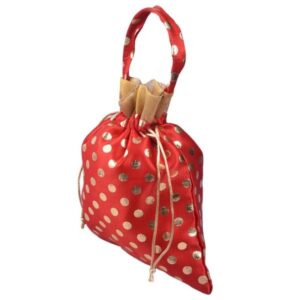 Dotted Bag With Handle Red 1pc