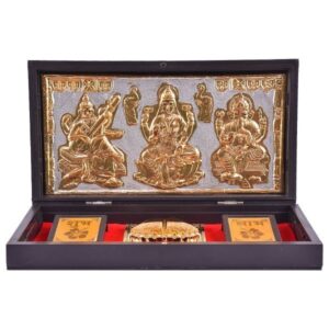 Ganesh Lakshmi Saraswathi Charan Paduka Pooja Box