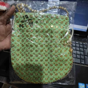 POTLI BAG FLAT GOLDEN DOTS