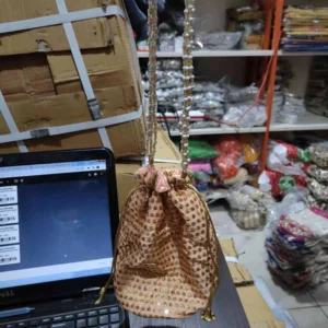 POTLI BAG GOLDEN DOTS PEARL