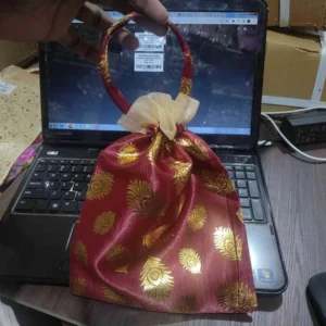 MAROON KASTURI MOR PANKH POTLI BAG 1pc