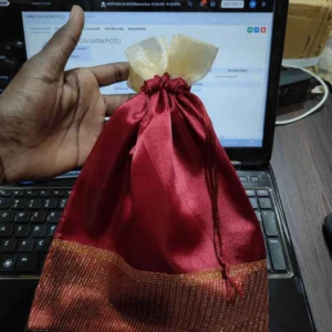 MAROON SATIN POTLI 1pc
