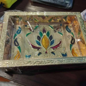 Minakari tray with Handle 5X7