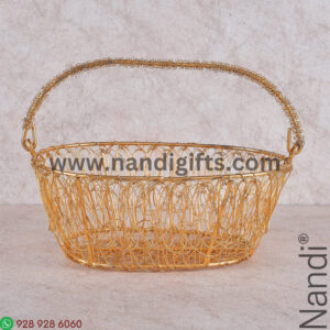 Metal Oval Fancy Basket Big