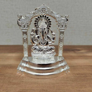 Ganesh Mahrav Mandir Silver Finish