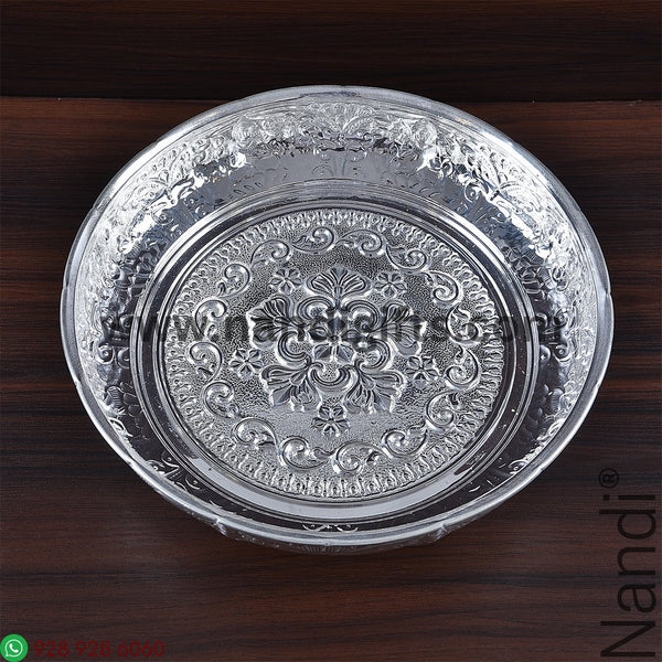 GS Astalakshmi Carved Pooja Plate 12inch