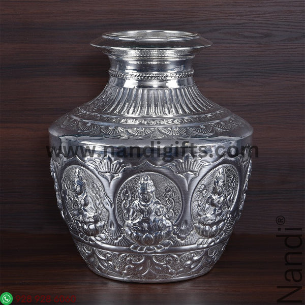 GERMAN SILVER ASTALAKSHMI KODAM SMALL