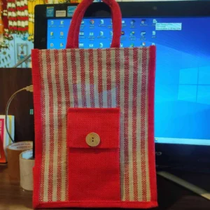 Jute Bag Stripes 10x11