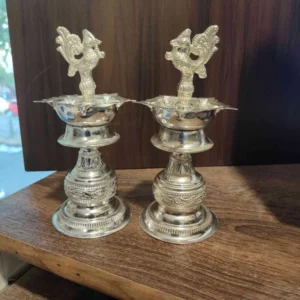 GS PEACOCK DIYA FINE CARVE 7inch