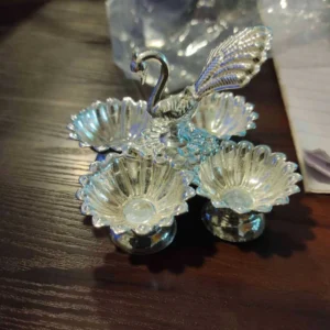 GS Fancy Peacock Kumkum holder 4 Bowl