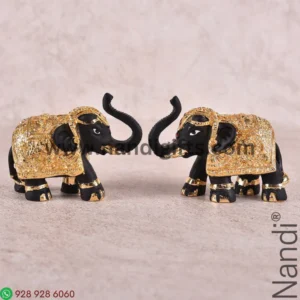 Mini Gold Plated Polyresin Elephant Pair