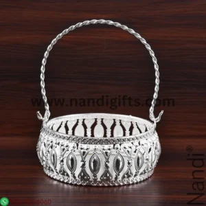 Silver Plated Basket With Handle 4